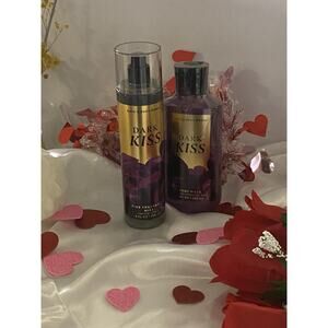 Set of 2 Bath & Body Works Dark Kiss Mist Spray & Shower Gel 8 fl oz Each